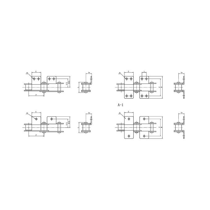 ダブルピッチコンベヤチェーンアタッチメント