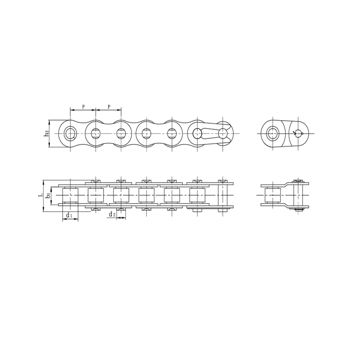 ステンレス製ショートピッチ精密ローラチェーン