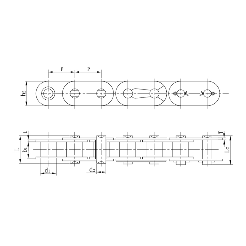ストレート側板付ローラチェーン（Bシリーズ）