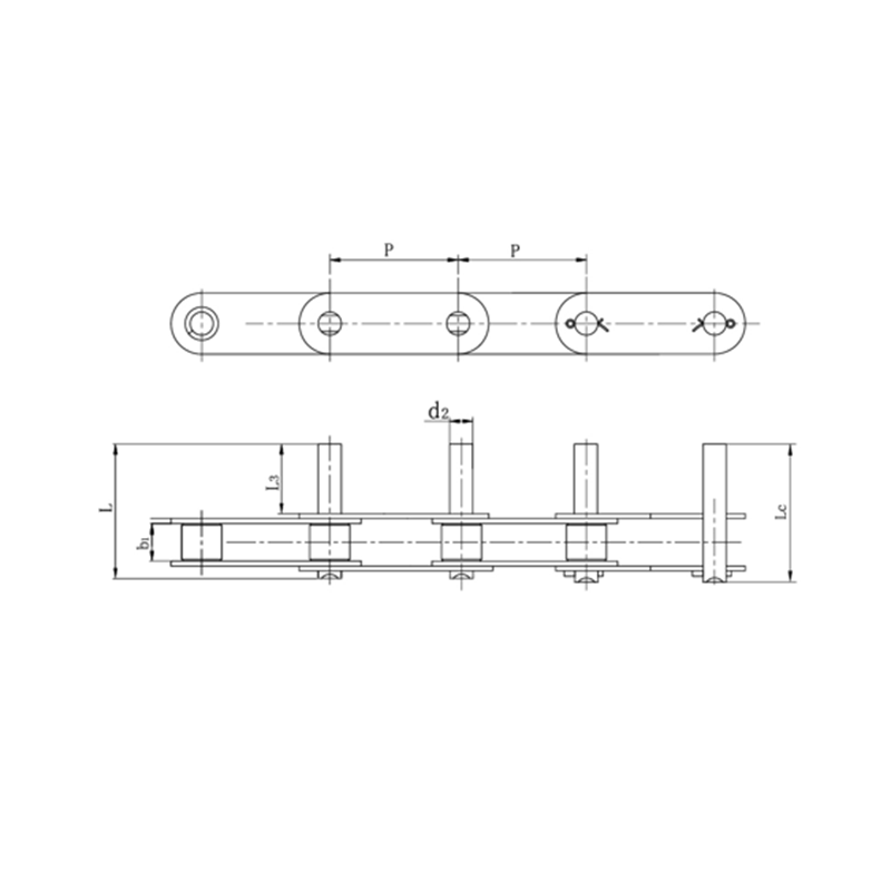ダブルピッチコンベヤチェーン延長ピン付